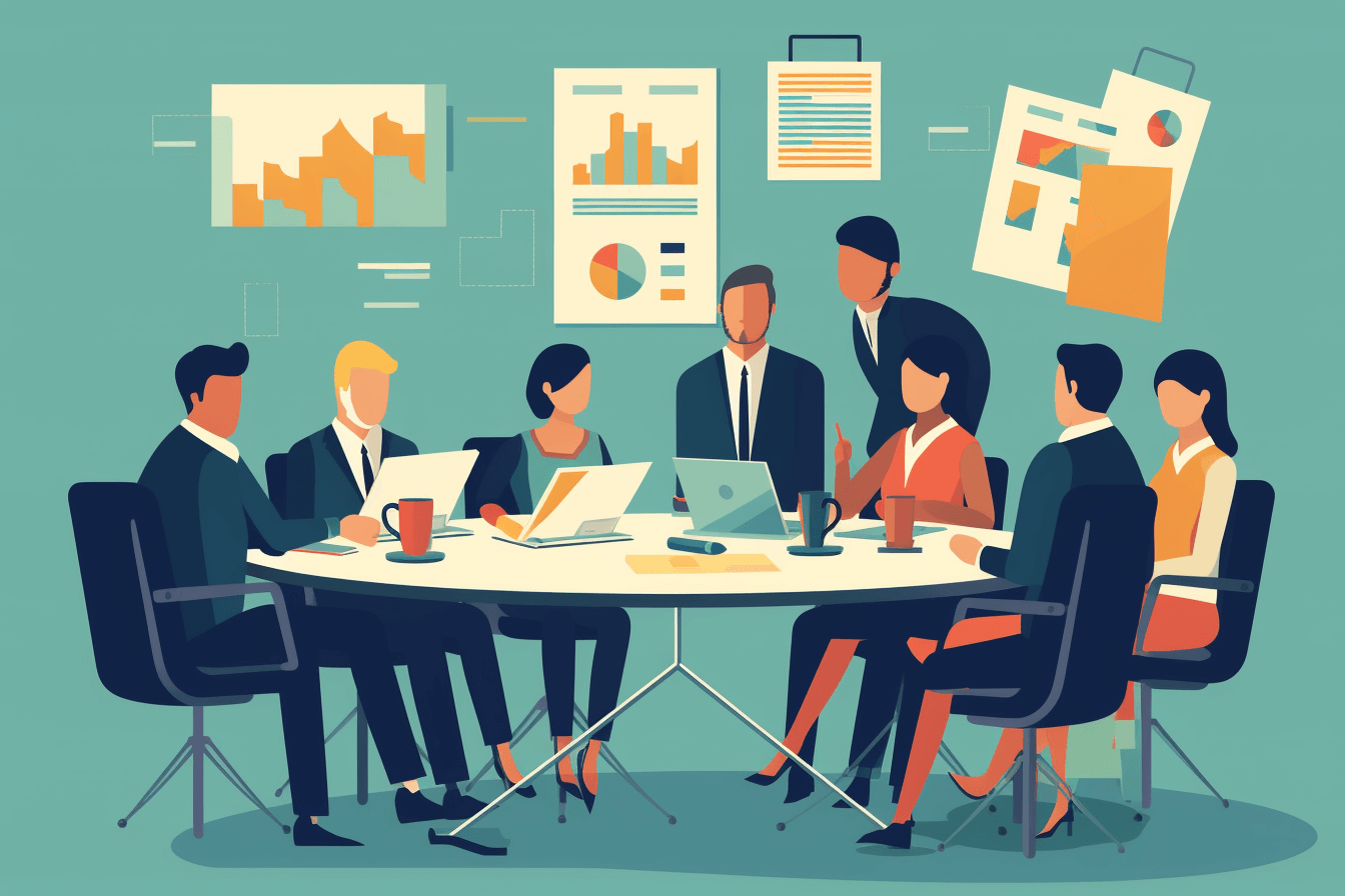 Grupa ludzi dyskutująca o budżecie